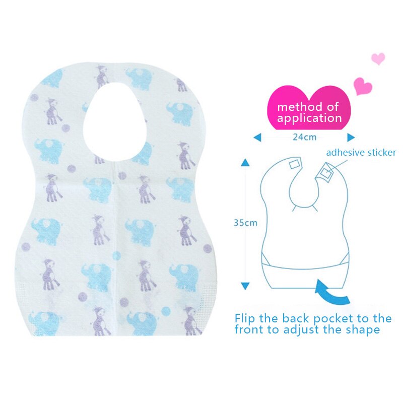 Carino 10pz bambini piccoli Sbavando Bavaglini Usa E Getta Del bambino saliva Asciugamano Bava Bavaglino Del bambino Del Fumetto di Alimentazione Adatto per I Bambini