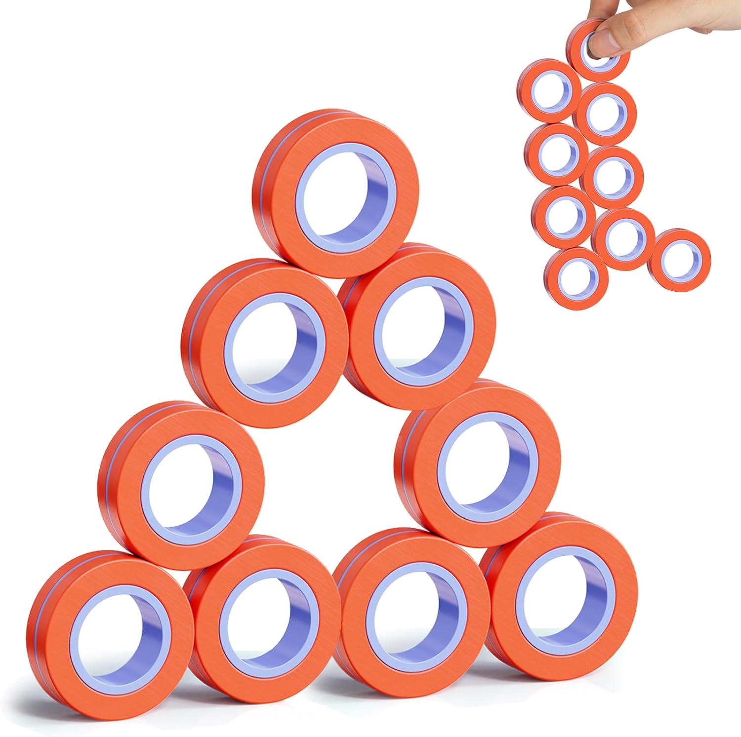 Anillos magnéticos Fidget Toy para adultos, Idea TDAH Ansiedad Juego de juguetes magnéticos Fidget Spinner Anillos para aliviar, para adolescentes