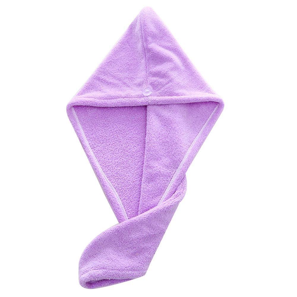 1PC Mikrofaser Haar Schnell Trocknende Trockner Handtuch Schlecht wickeln Hütte Schnell Deckel Turban trocken Schnell Trocknen Dame Haushalt Schlecht werkzeug: Lila