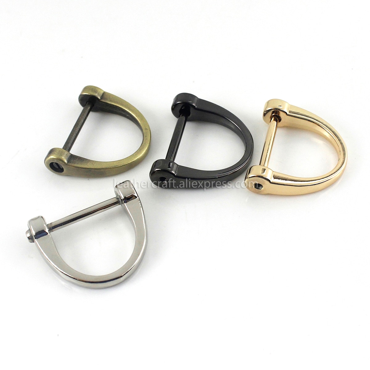 1Pcs Metalen Afneembare Open Schroef Dee D Ring Gesp Sluiting Sluiting Voor Leer Craft Tas Riem Riem Handvat Schouder singels