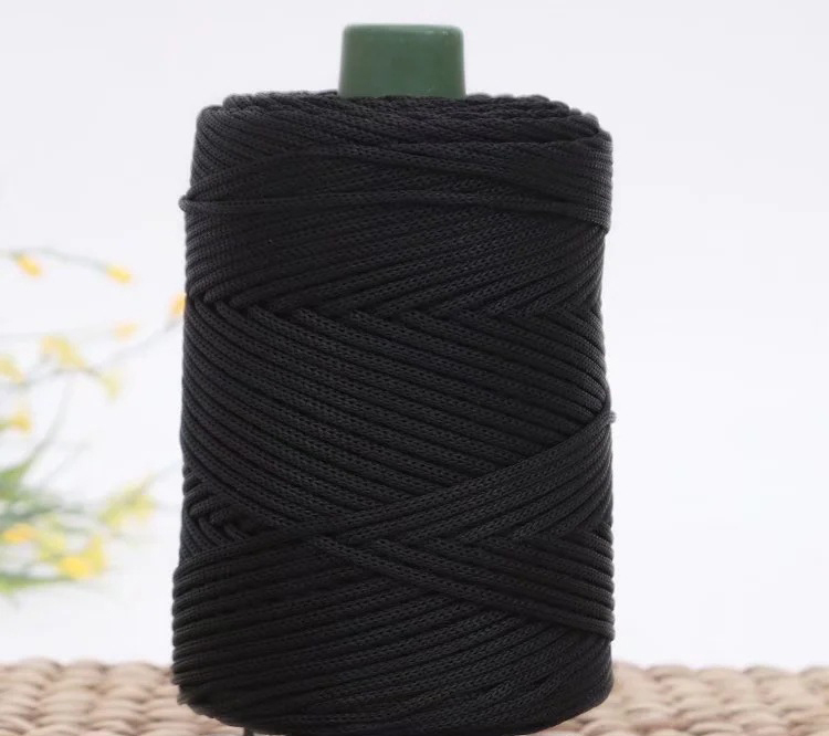 Cordón de algodón de colores de 3mm, cuerda tejida trenzada, hilo hueco, artesanía decorativa, bolso hecho a mano, accesorios para cinturón con cordón