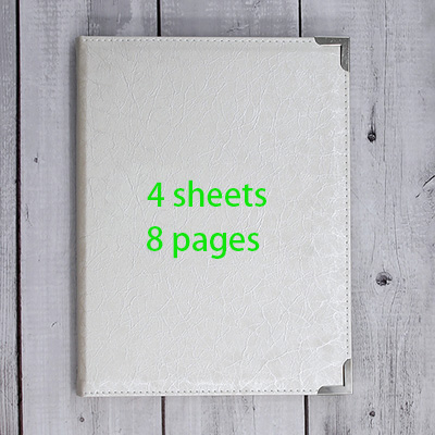 Beauty Salon Price List Folder Display Menu Book PU Leather Material: 4 sheets beige white