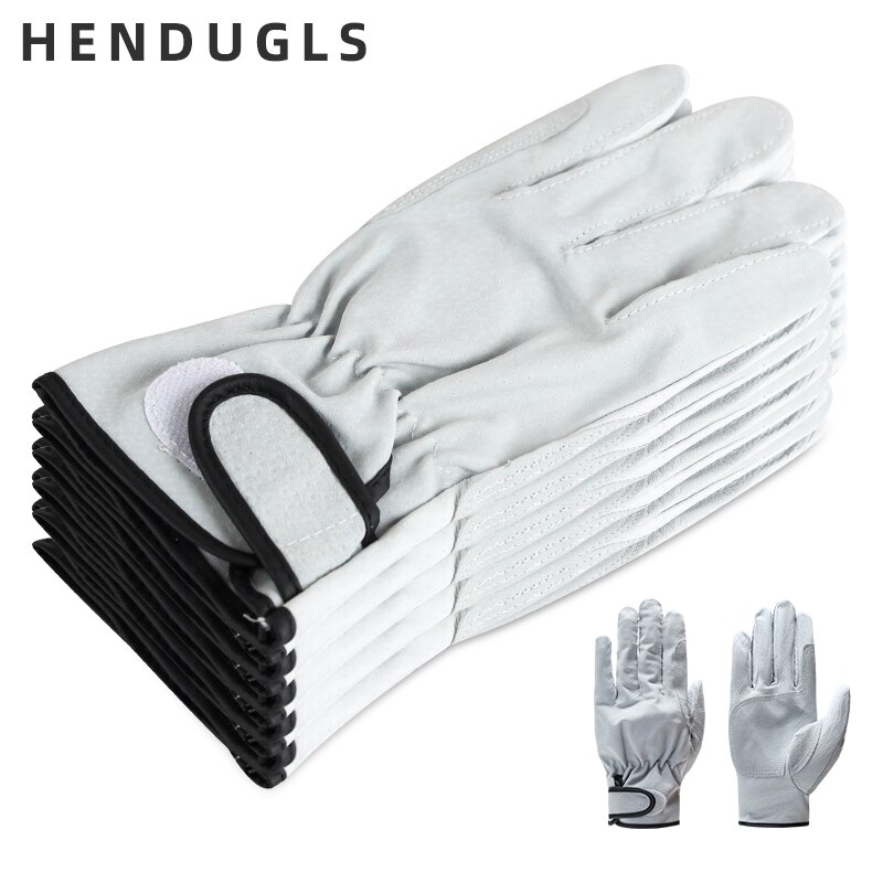 Hendugls Werk Handschoenen Lederen Witte Hand Verdikking Slijtvaste Beschermende Industrie Mannen Handschoenen Pak 5 Stuks CS1