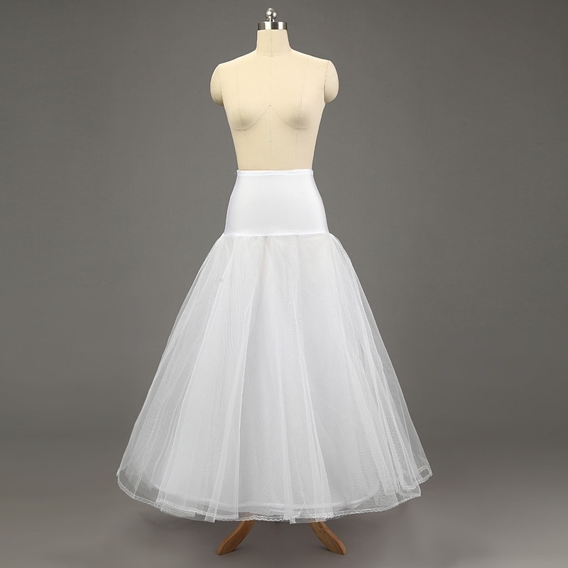Wedding Petticoat Een Lijn Baljurk Tulle Petticoat Petticoat Hoepelrokken Voor Bruiloft Accessoires: WHITE