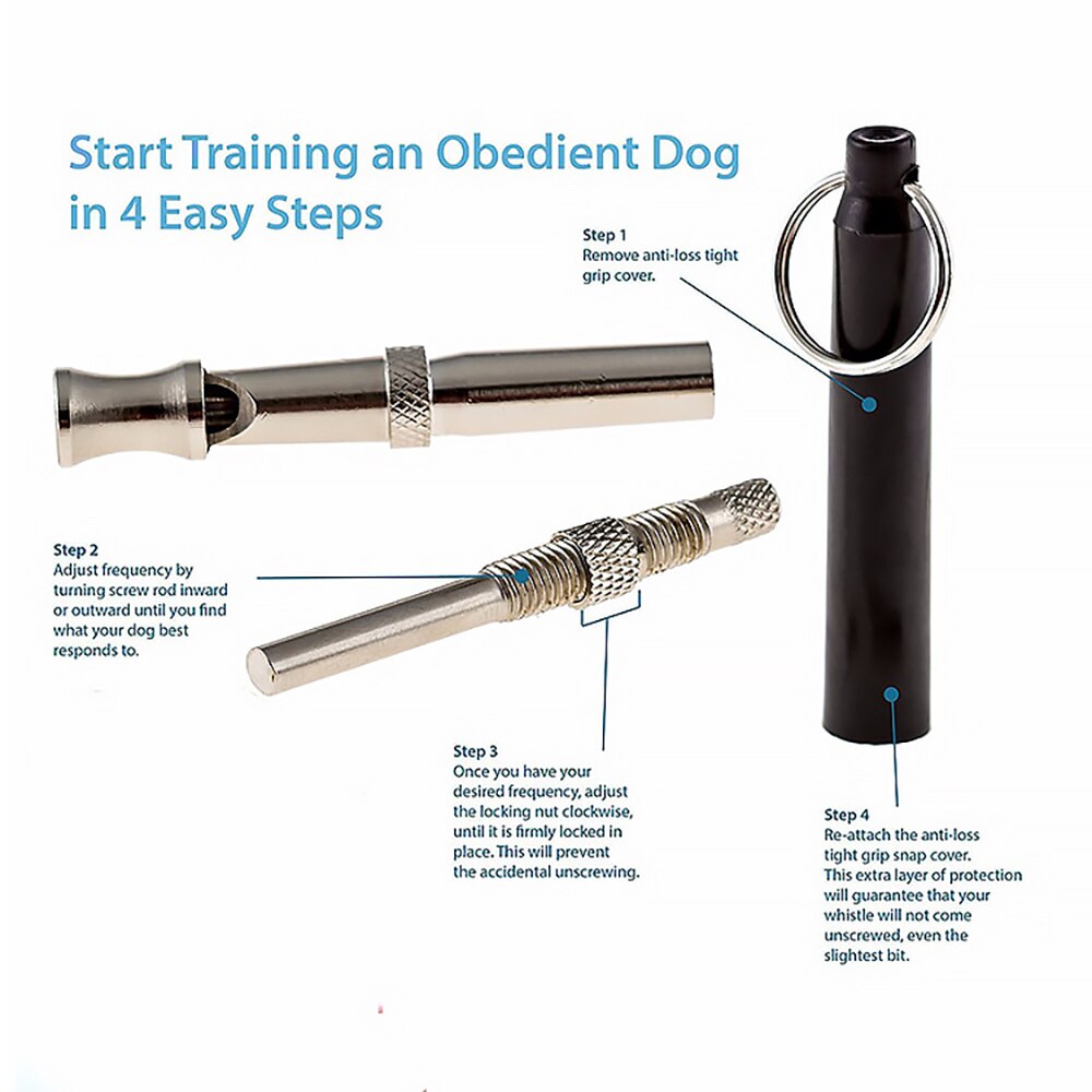 8x0.9cm Ultrasonic Whistle Pet Dog Training Whistle Flute Portable Keychain Dog Whistle Adjustable Dog Flute Pets Supplies