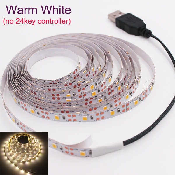 USB 3XAA Batterij LED Strip DC 5V Flexibele Licht 60LEDs 50CM 1M 2M 3M 4M 5M SMD 2835 Desktop Decor Screen TV Achtergrond Verlichting: USB WarmWhite Color / 1m