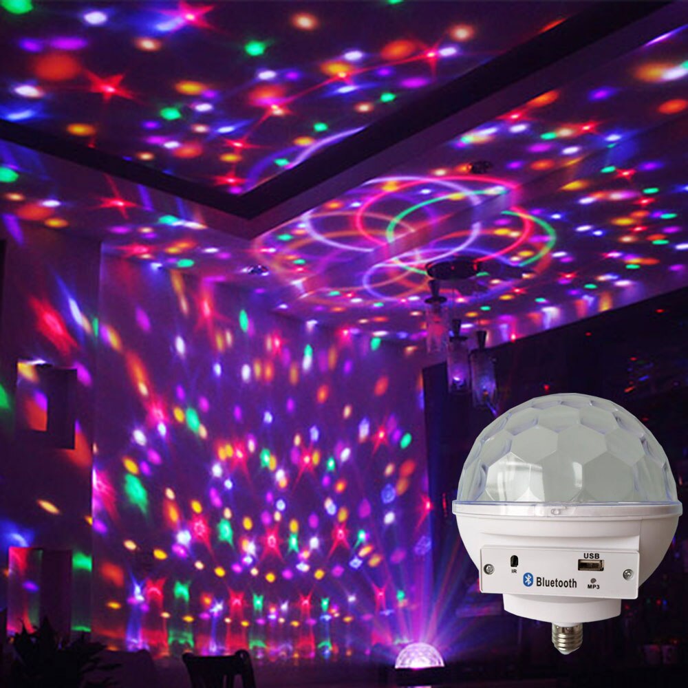 E27 Basis RGB LED Lampe mit Klang Kasten Bluetooth Musical Lautsprecher Magie Ball LED Musik Birne luminaria 6 Farbe Blitz licht