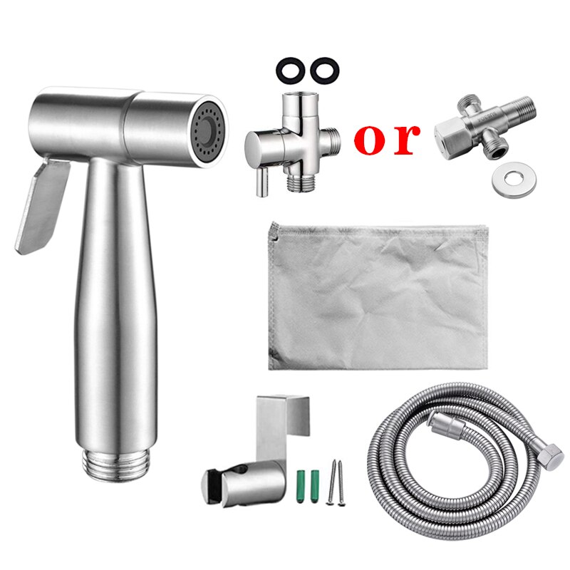 G1/2 304 Rvs Handheld Bidet Sproeier Douche Set Voor Badkamer Handspuit Douchekop Zelfreinigende