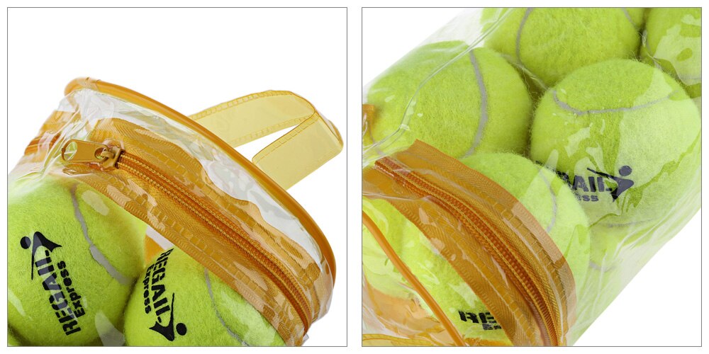 12 unids/lote elasticidad de la pelota de tenis para entrenamiento deportivo de goma lana pelotas de tenis para práctica de tenis con bolsa gratis
