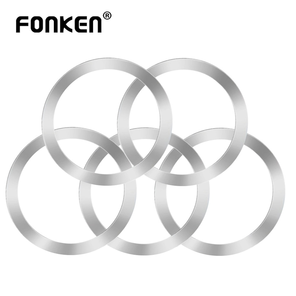 Fonken 5Pcs 1Pc Voor Magsafe Magnetische Plaat Ring Universele Metalen Sticker Draadloze Oplader Vel Mobiele Telefoon Autohouder plaat