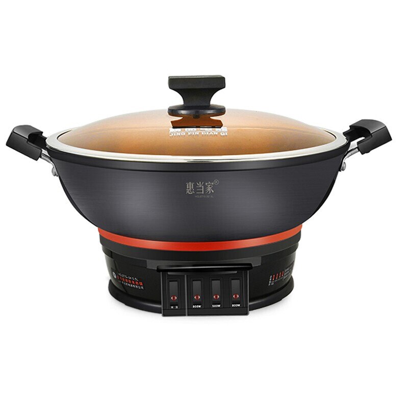 Multi-function electric cooker with 1 layer Steamer Tray for steaming frying stewing pot Cast iron pan Ideal for 2-3 people