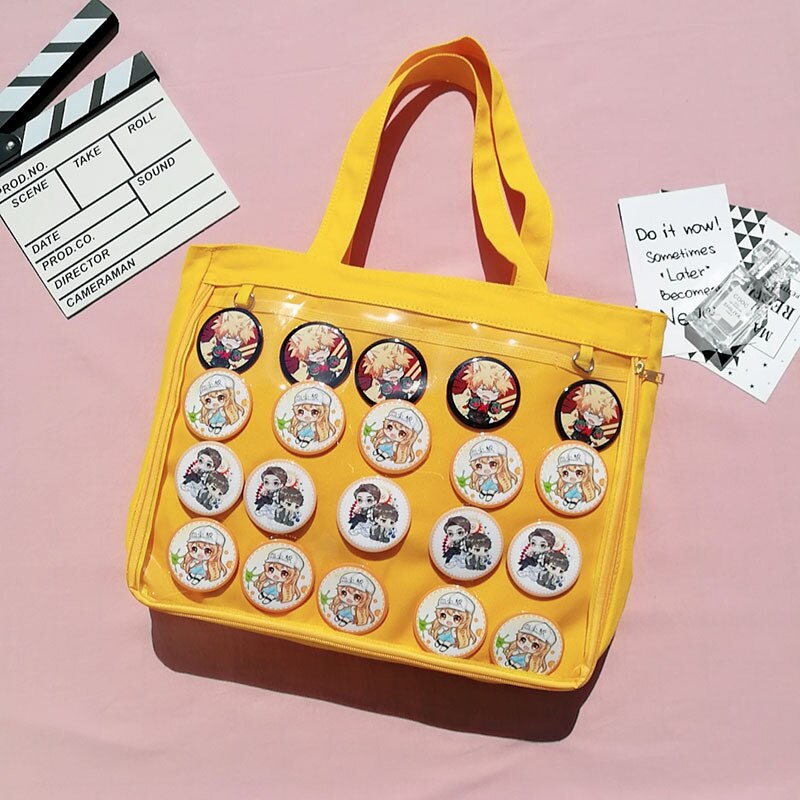 Ita Bag Lolita Style Shoulder Bags One side Lovely Kawaii Women Clear Bag Schoolbags For Teenage Girl Candy Sweet Itabag Handbag: Orange