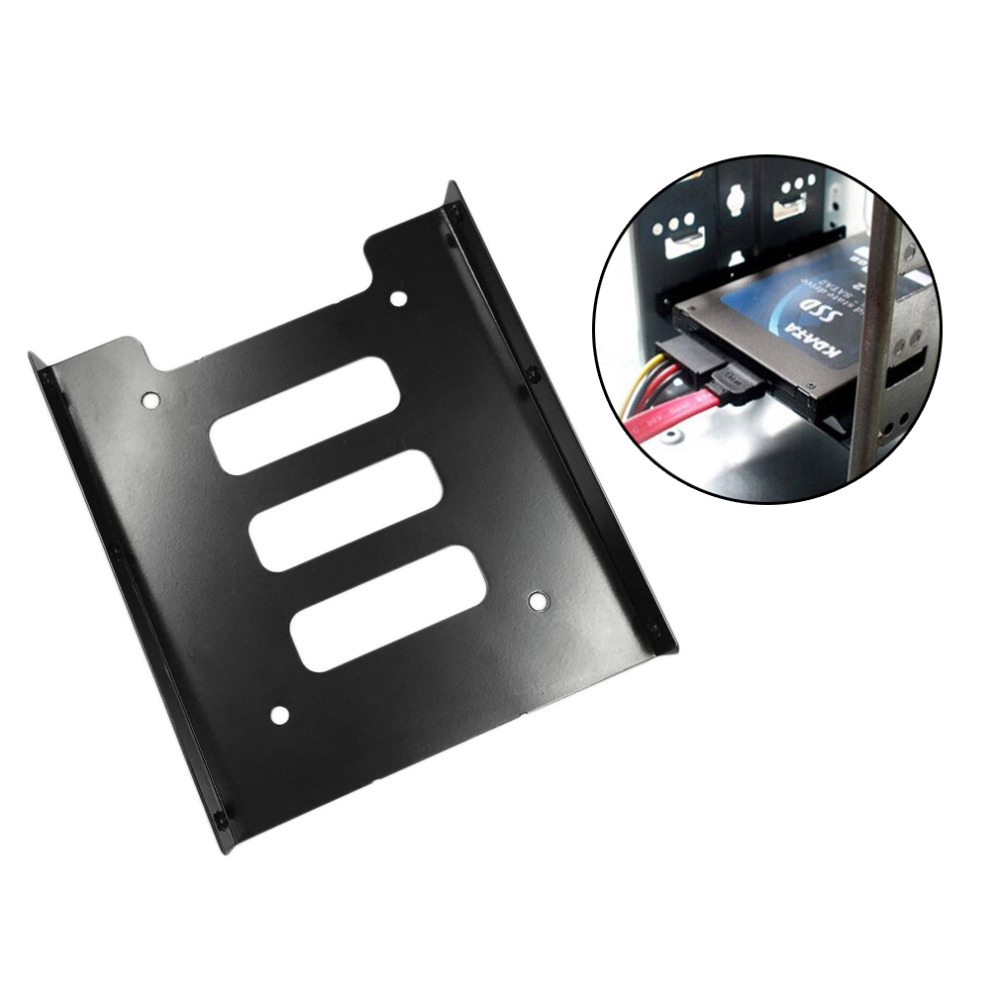 Newest 2.5 Inch To 3.5 Inch SSD HDD Metal Adapter Rack Hard Drive SSD Mounting Bracket Holder For PC Black