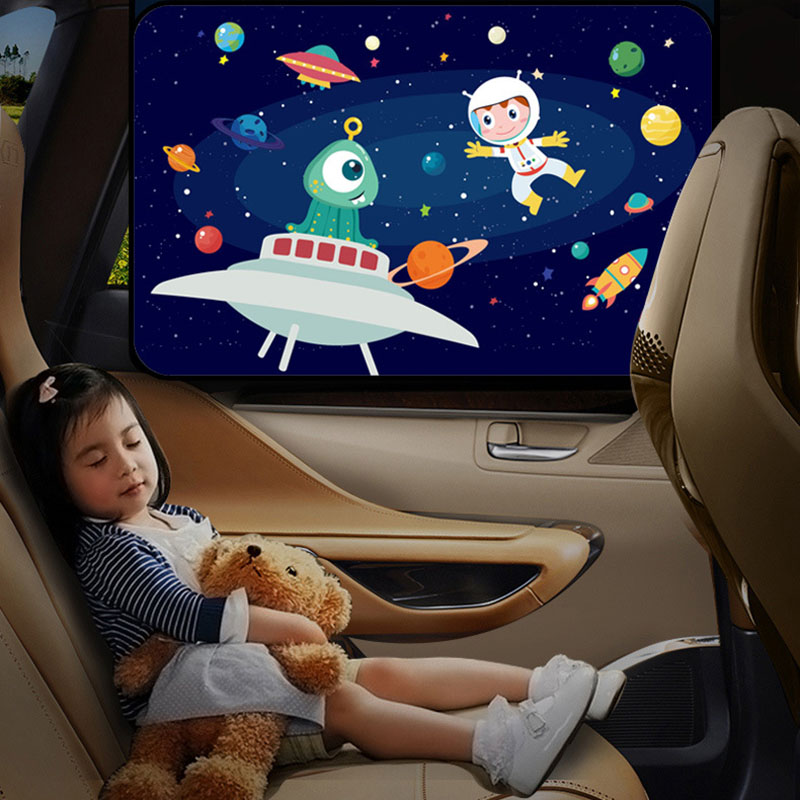 Cortinas Magnéticas para ventana lateral de coche, parasol ajustable con de animales, para Estilismo de coche