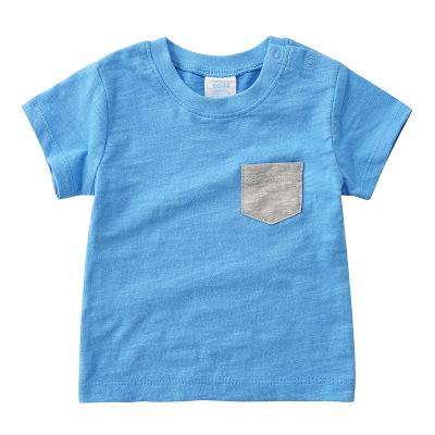 Orangemom Baby Katoen 6 Kleuren Baby T-shirt Korte Mouw Baby Boy Top Voor Pasgeboren-2Y Tshirt: blue / 12m