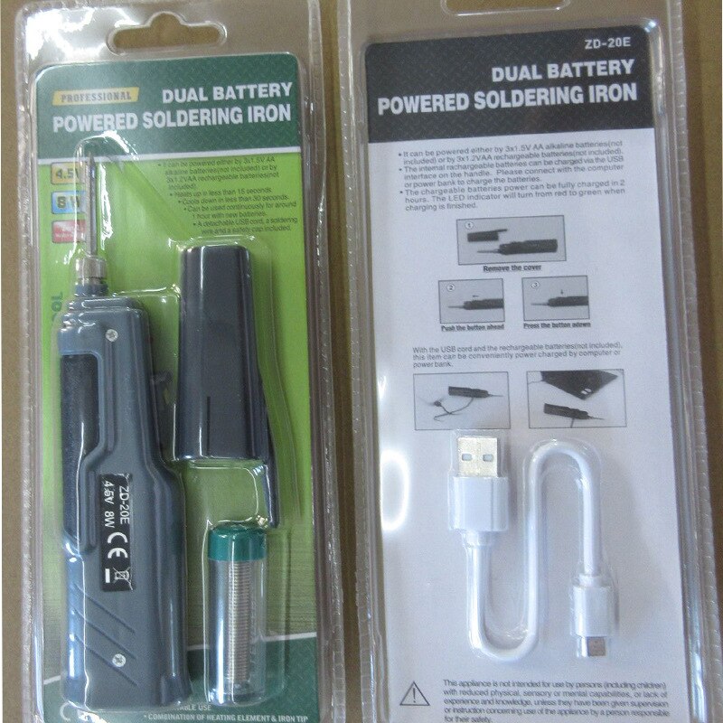 Tragbare draussen-batterie lötkolben 4,5 V-5v 8W batterie angetrieben lötkolben ZD-20D
