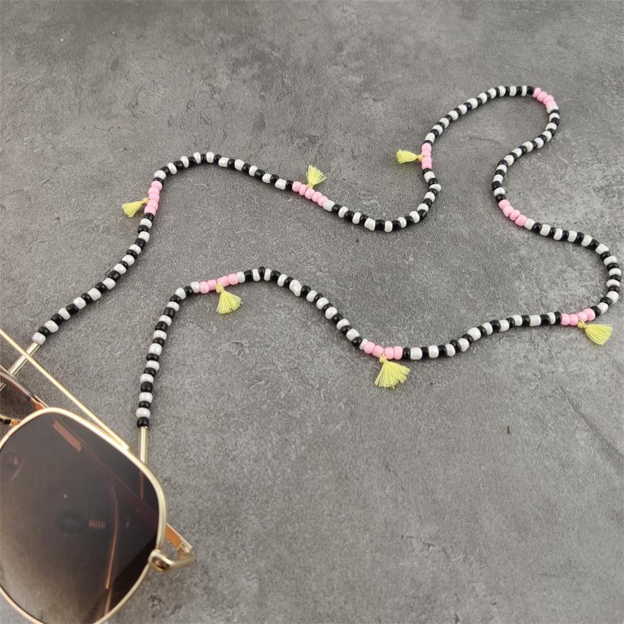 Boho perles de verre chaînes de lunettes avec coton gland lunettes de soleil lunettes de lecture chaîne lunettes porte-cordon sangle de cou corde: 14
