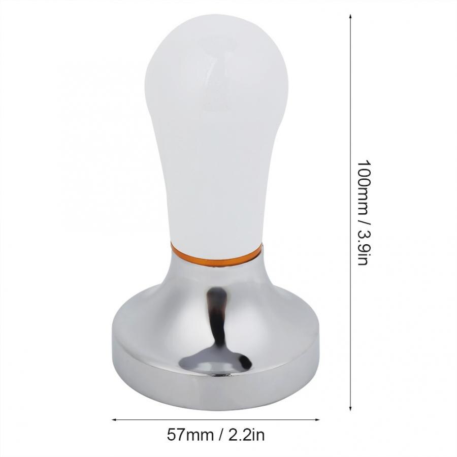 Prensa manual de aluminio para café, 57mm, con mango, para cafetera Espresso, café Barista, herramientas para accesorios de cocina: Blanco