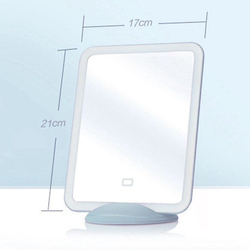LED Touch Screen Makeup Mirror Cosmetic Mirror USB Rechargeable Portable Stand For Tabletop Bathroom Bedroom Travel