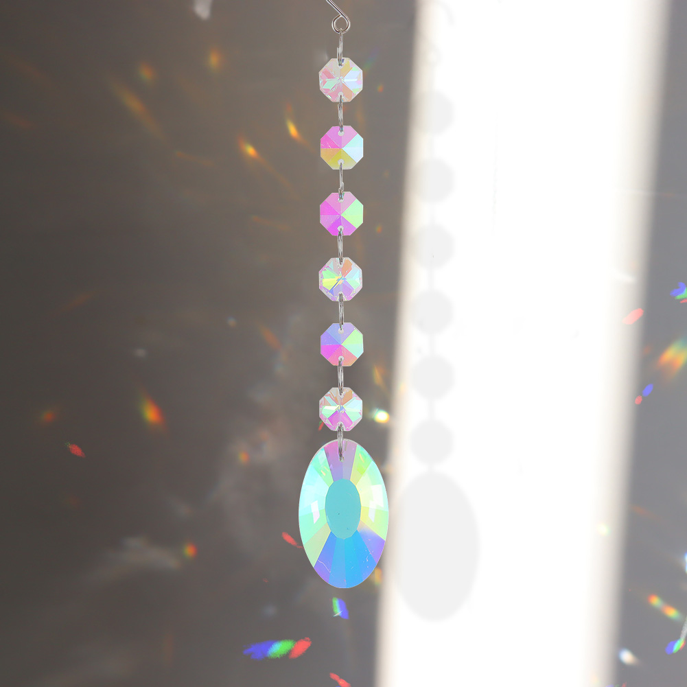 Sun catcher Crystal Moon campanelli eolici prismi diamantati appeso luce Catcher arcobaleno fai tende da finestra pendente decorazioni per la casa: E