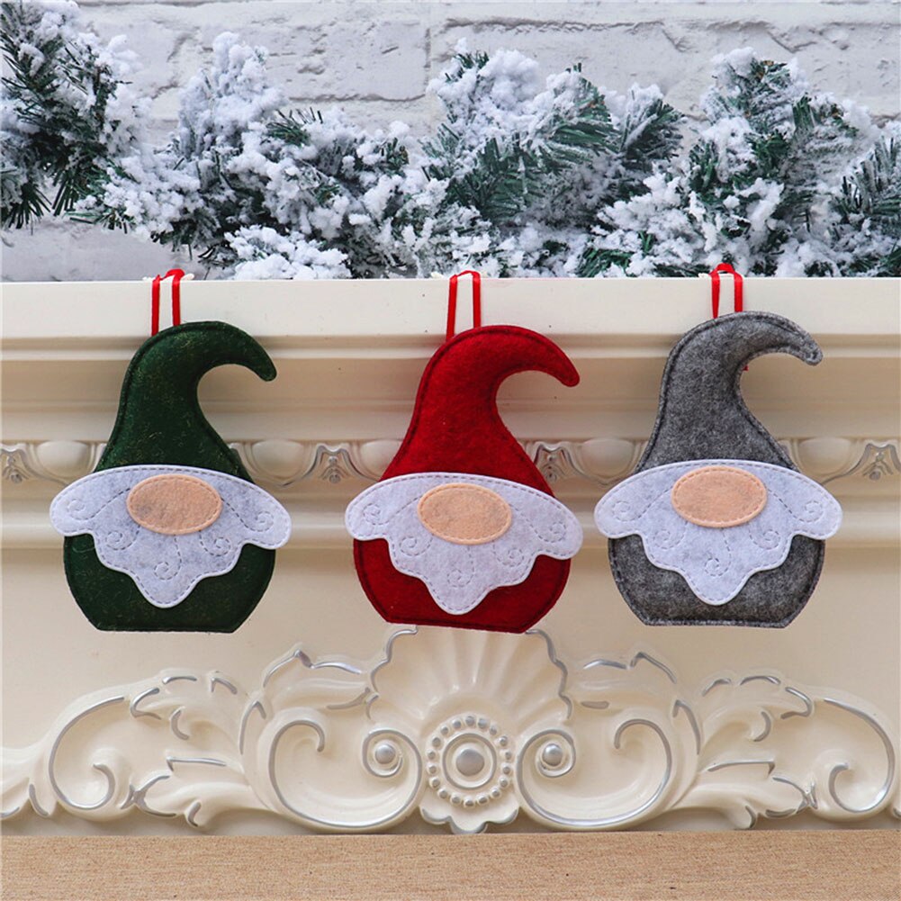Sæt glædelig jul træfilt ornamenter filt håndværk juletræ ornament julefest dekorationer børn