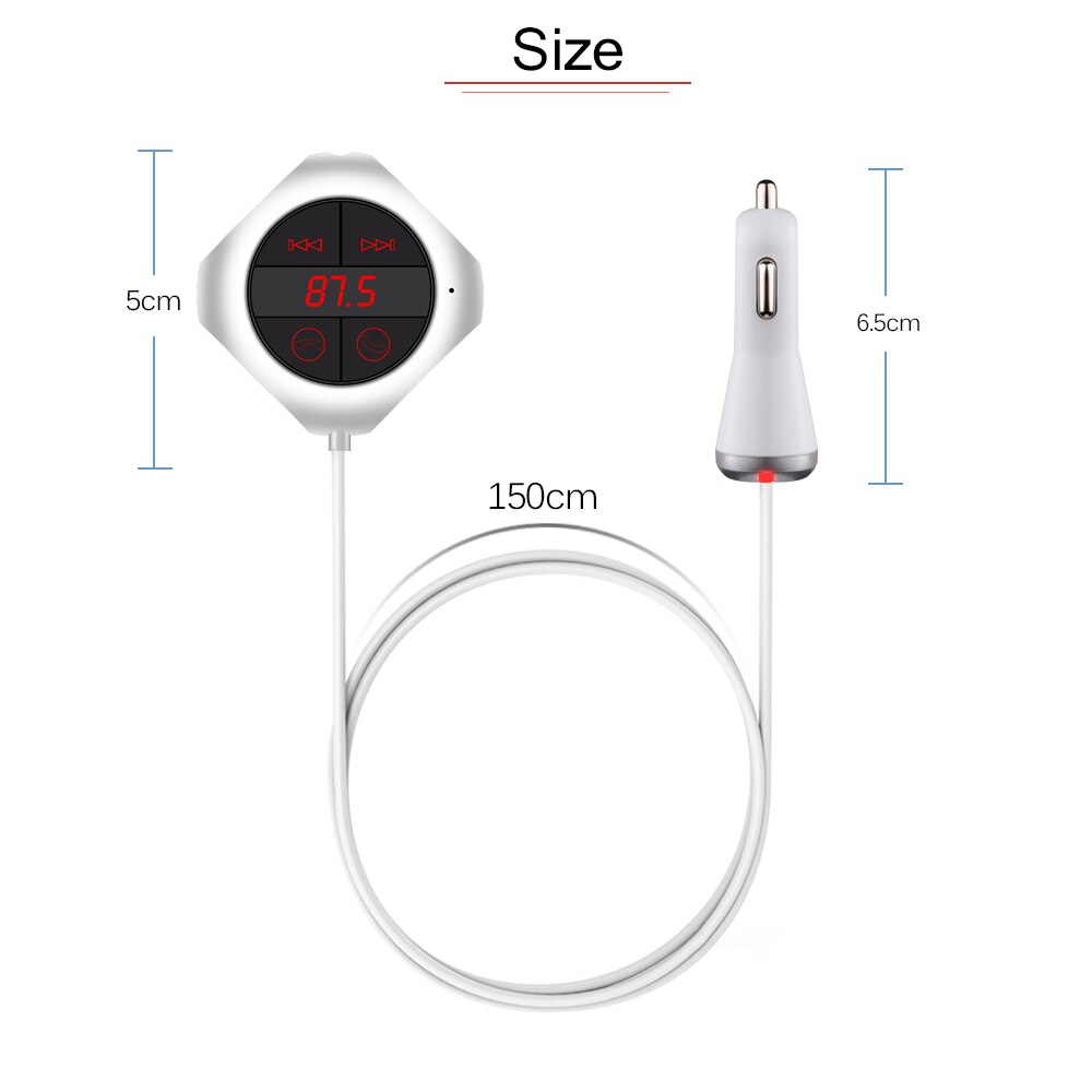 6- -in- -1 handsfree-langaton bluetooth fm-lähetin modulaattori autoon  mp3 soitin tf/sd muistikortti usb lcd autotarvikkeet: Suikale