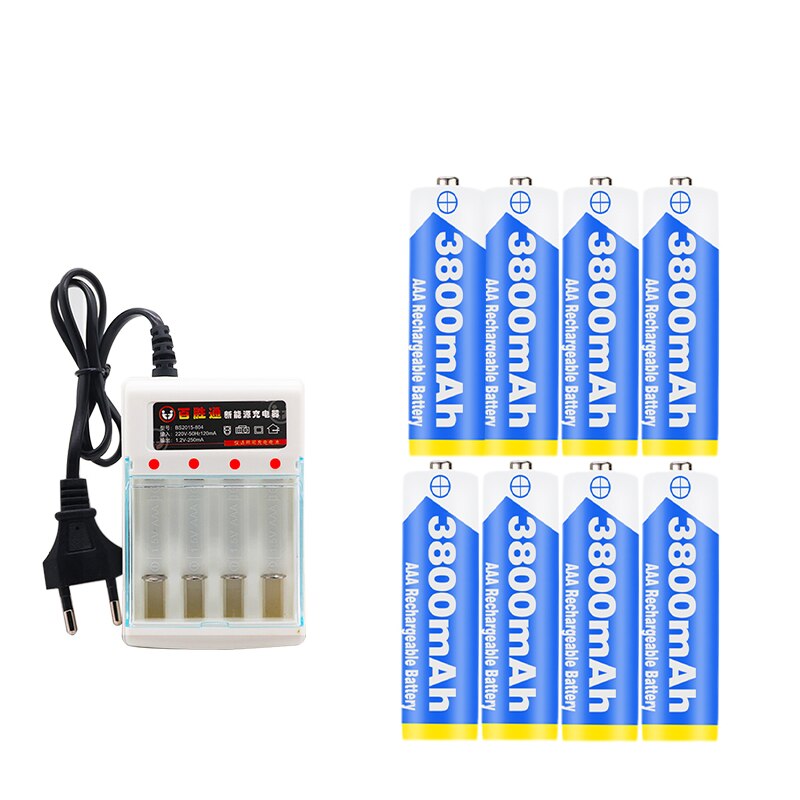 Figh 1.2V 3800mAh NI MH AAA Pre-Charged Ni-MH Rechargeable aa Battery For Toys Camera Microphone Batteries + Charger