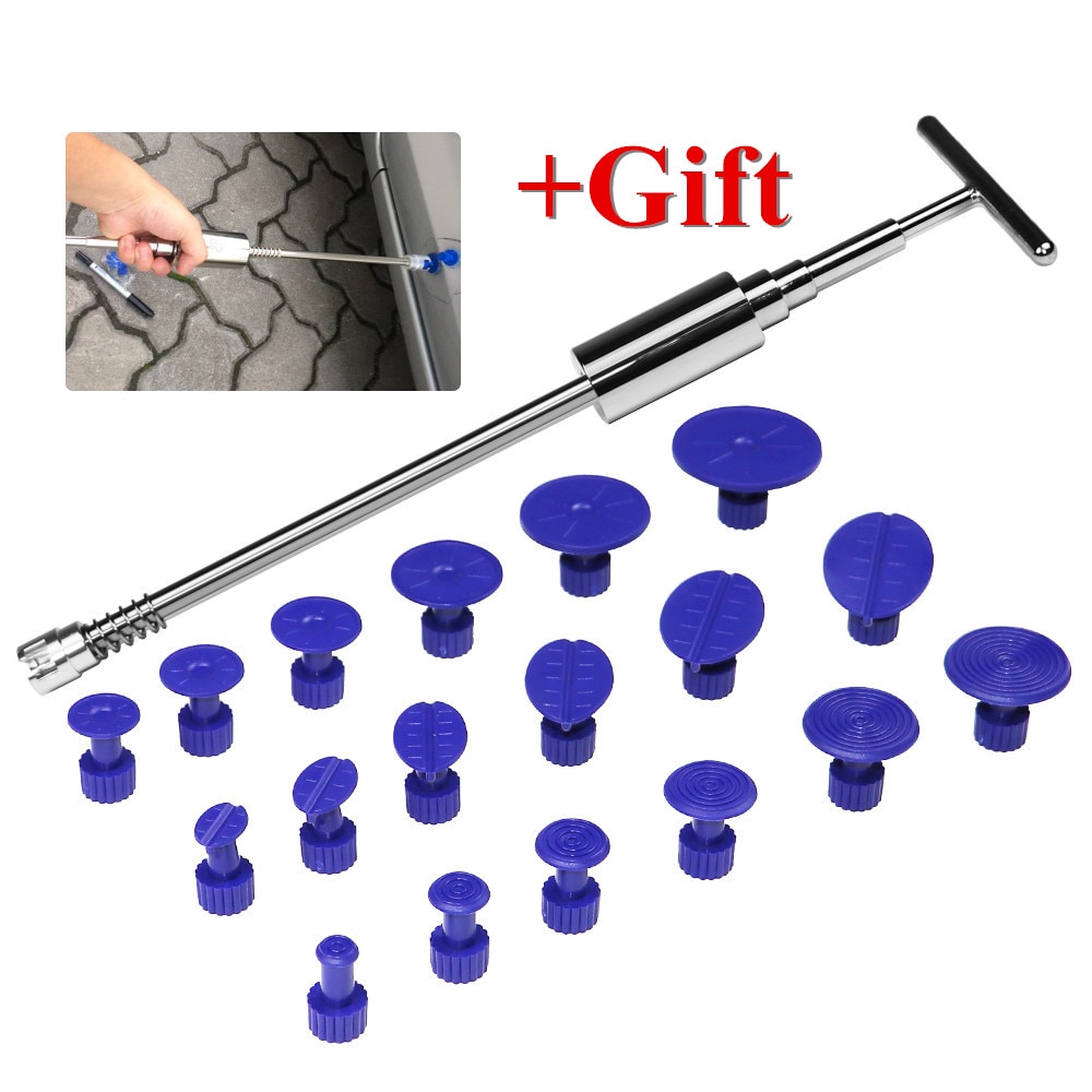 PDR Gereedschap Auto Reparatie Tool paintlessDent Reparatie Uitdeukstation Kit 2 in 1 Slide Hammer Reverse Hamer Lijm Tabs Zuig cups +