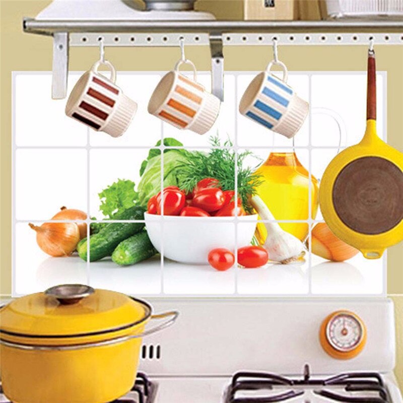 Kitchen Oilproof Removable Wall Stickers Art Decor Home Decal fruit vegetable print kitchen sticker home decal on