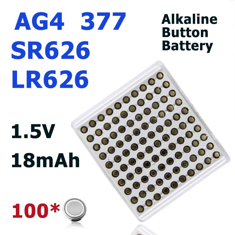 Alkalisk knapp batteri  ag4 lr626 377 sr626sw, 1.5v,  egnet til klokke leketøy fjernkontroll leketøy
