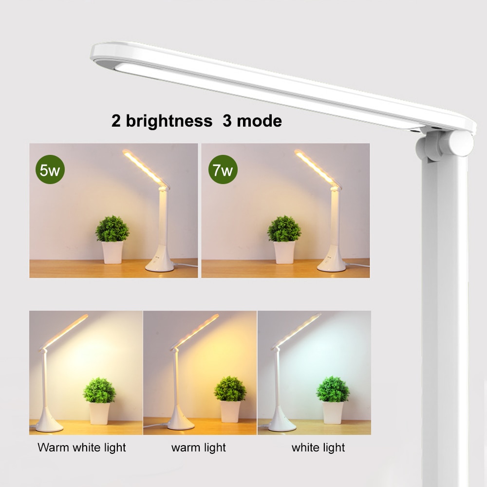 3 Modes To Adjust The Brightess Student Learning only Eye Protection 3 Level Dimmable LED Table Desk Touching USB Folding Lamp