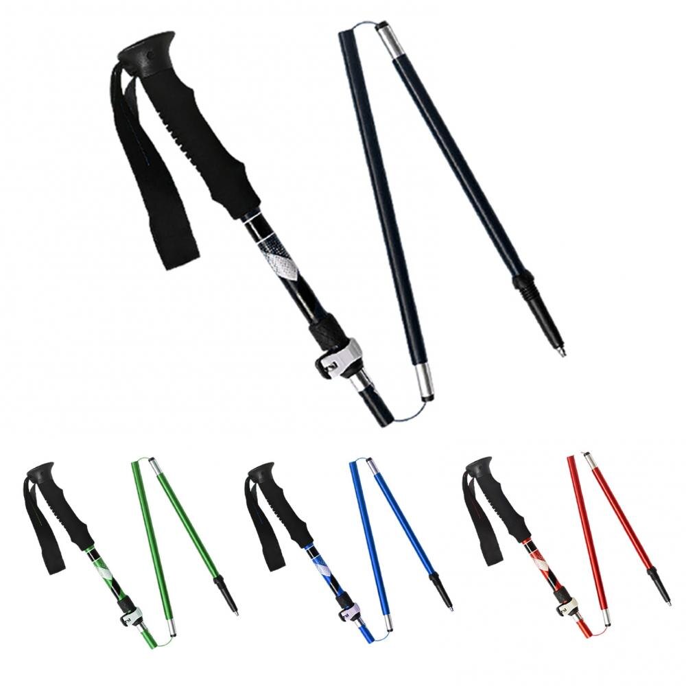 Ultra-light Aluminum Alloy Folding Hiking Trekking 5 Section Walking Stick Telescopic Outdoor Hiking Mountain Climbing Sticks