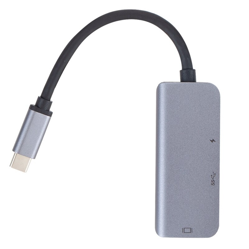 3Pcs Type C to 3.5mm Headphone o Adapter & 1x USB3.1 Type-C to HDMI HUB DP Docking Station USB-C Interface Adapter