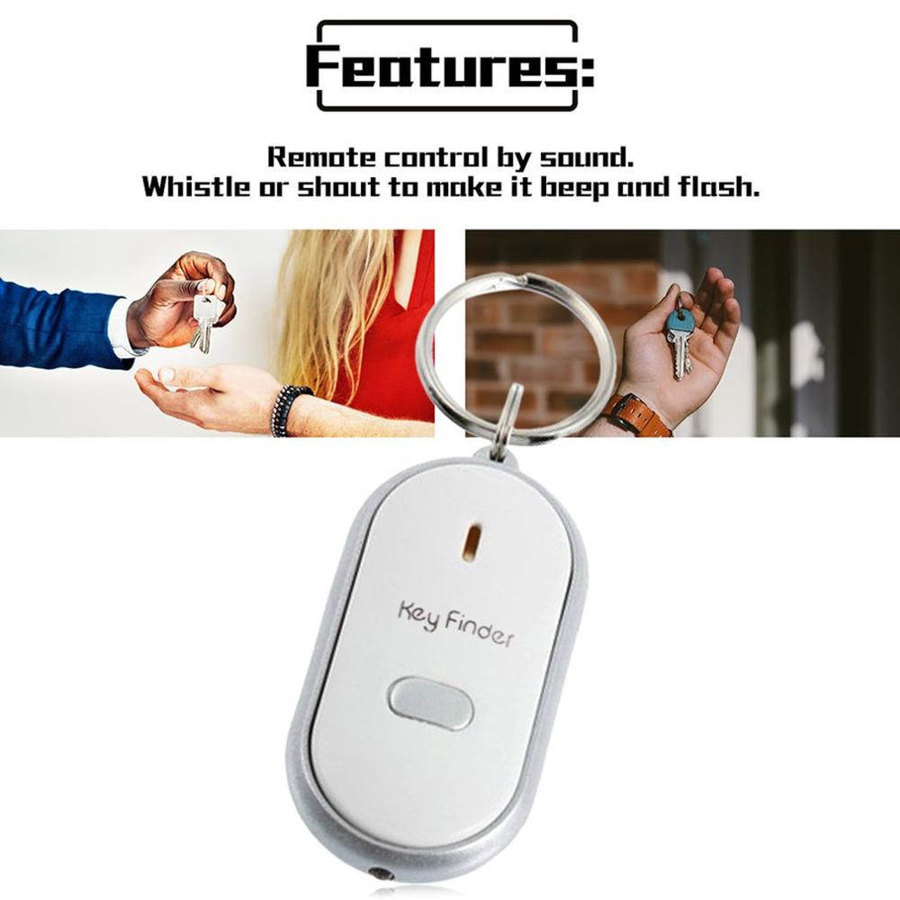 Mini Keychain LED Whistle Key Finder Flashing Sound Beeping Remote Lost Keyfinder Locator Keyring Tracker for Children Wallet