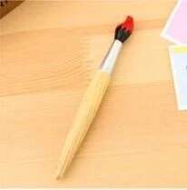 1 Piece Funny Novelty Brush Shape Ballpoint Pen Cute Kawaii Office School Wooden Supplies Stationery Lovely Pretty: Red