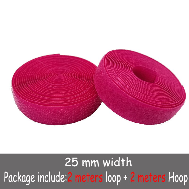 25mm colour fastener tape hooks and loops sewing Accessories tape strap for shoe repair clothing DIR 2m hook + 2m loop: Color 11