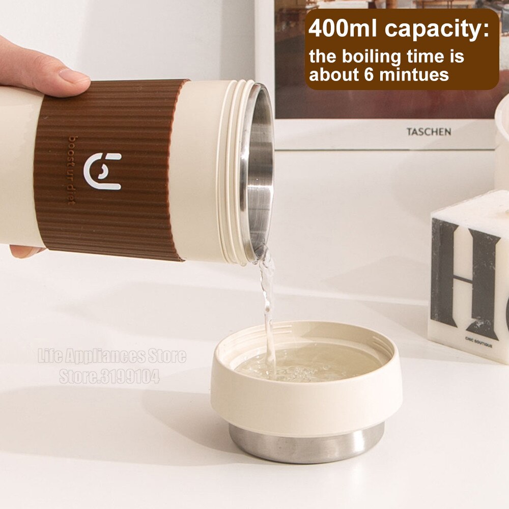 220V Mini Electric Kettle Portable 1 Cup Electric Kettle For Travel School Office 400ML Stainless Steel Water Boiler Cup