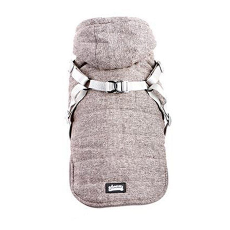 Pet Dog Jacket Vest Harness Winter Dog Clothes Soft Breathable Adjustable Buckle Velvet Padded Dog Chest Back Vests Cotton Coats: Gray1 / XXL