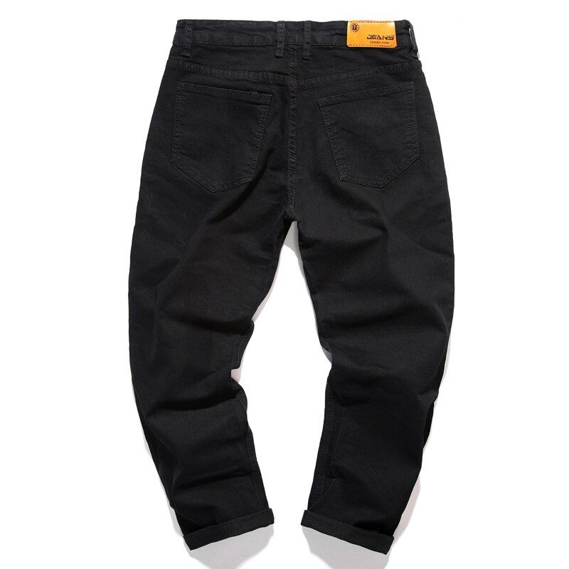 Korean Style Men Jeans Stretch Black Color Casual Pencil Pants Elastic Tight Trousers Streetwear Narrow Skinny Jeans Men