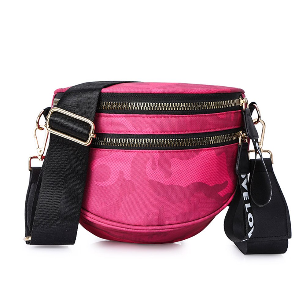 Nylon Fanny Heuptas Vrouwen Halve Cirkel Casual Rits Vrouwelijke Borst Crossbody Pack Messenger Bags Sling Borst Pakken: Roze