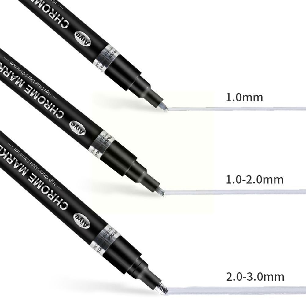Stylo marqueur réfléchissant en métal, effet miroir, pour bricolage, artisanat, bureau, fournitures de peinture scolaires, liquide pour étudiant, Y7e0