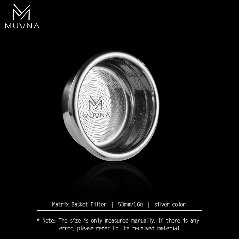 MUVNA Precision High Extraction Matrix Basket Filter, Micro Sieve Filter Basket Double Layer Portafilter Basket for 51/54/58mm: black