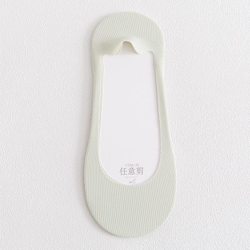 1/5Pairs Women Invisible Socks Summer Ladies Silicone Antiskid Ice Silk Seamless Breathable Cool Ankle Boat Socks: Pink