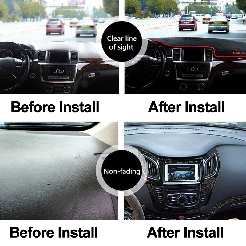 Car Dashboard Cover Dashmat For Peugeot 3008 Without HUD No Starage Box Auto Dash Mat Pad Carpet