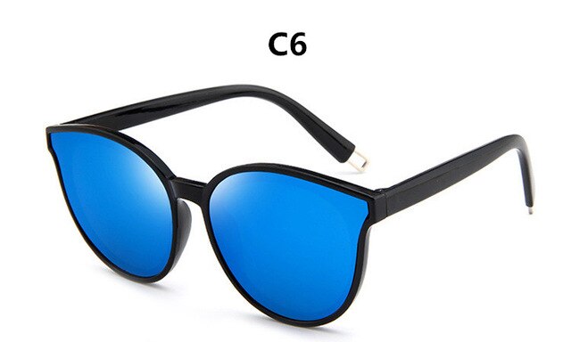 Farve luksus top katteøje briller solbriller kvinder mærke blå hav solbriller dame kvinde oculos de sol  uv400: C6