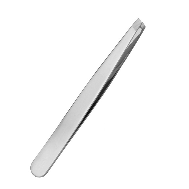 Professionelle Augenbraue Pinzette Rasieren Und Haar Entfernung Slanted Edelstahl Augenbraue Clips Mitesser Entferner Make-Up Werkzeuge: Silver