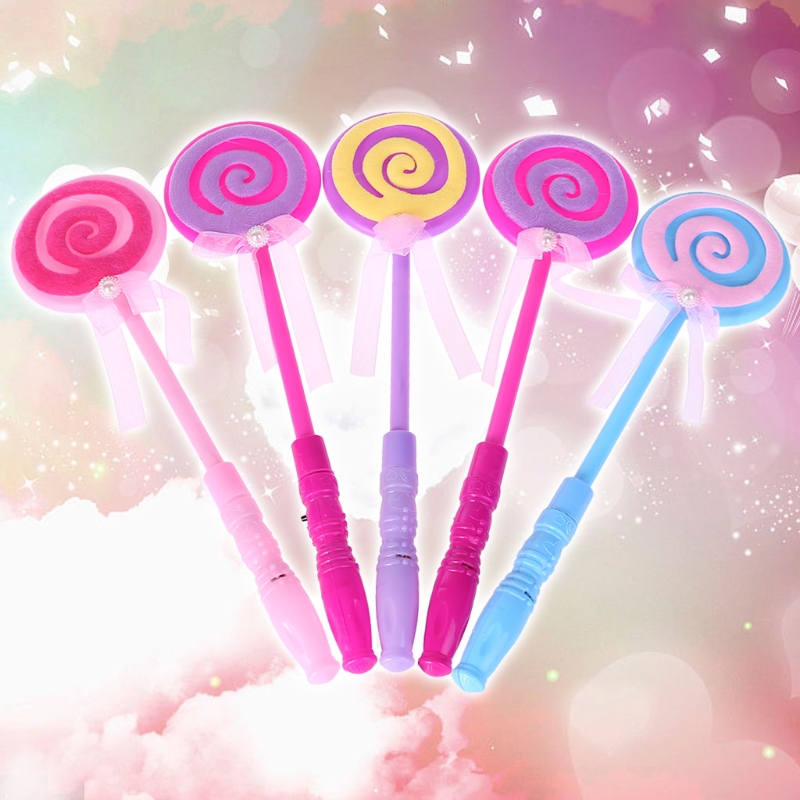 LED Lollipop Fairy Princess Wand Flash Light Glow Stick Party Supplies Lamp Toys