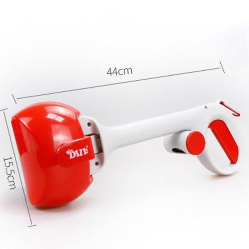 Dog Pooper Scooper Easy Pick Up Garbage Bags Long-Handled Grabber Picker Pet Waste Bag Holder Waste Dispenser Tool: Red Plus
