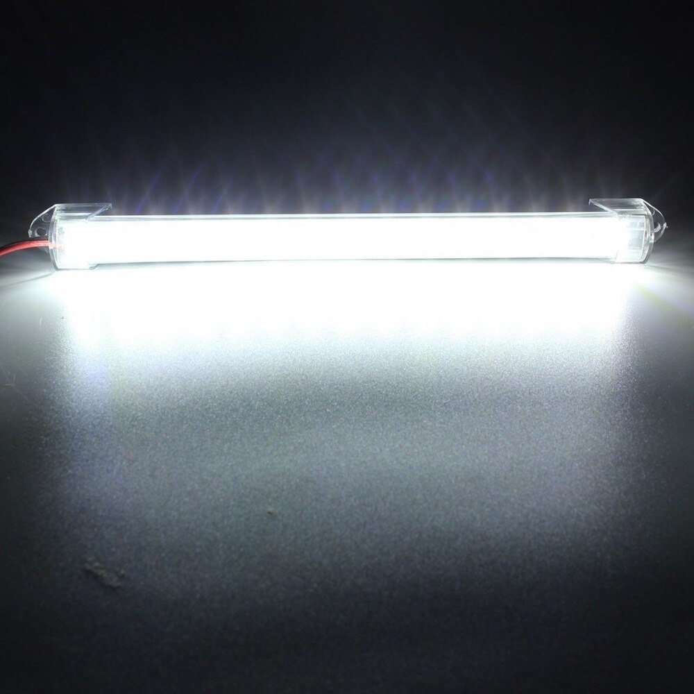 2x 12V 15 LED Car Interior White Strip Lights Bar Lamp Car Van Caravan Boat Home