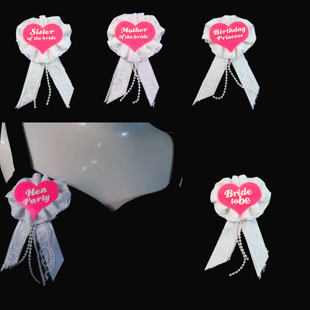 10 Pcs Roze Glitter Badge Witte Kant Lint Broche Vrijgezellenfeest Pin Bruid Om Bachelorette Verjaardag Prinses Knop